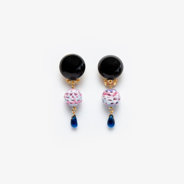 Les boucles à la perle rose