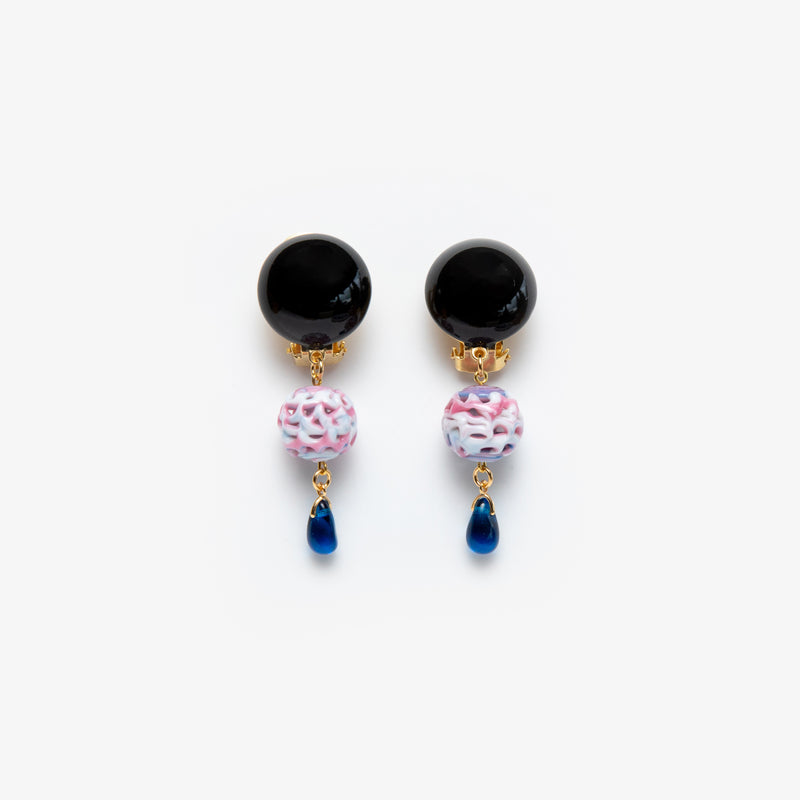 Les boucles à la perle rose