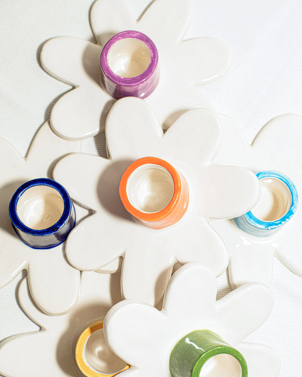 Le lot de 4 chandeliers marguerite